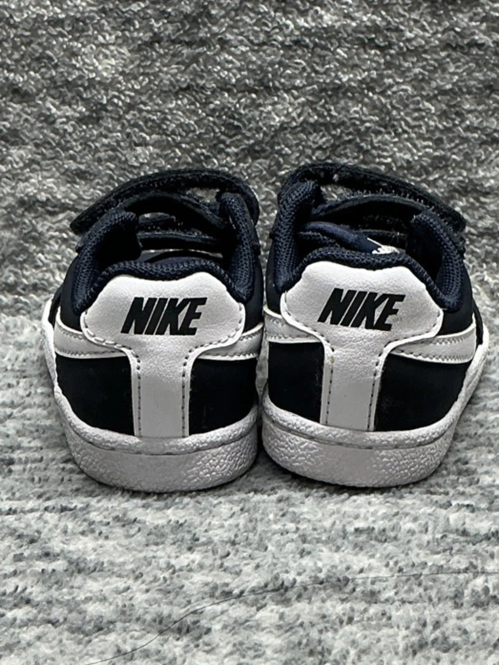 Baby Nike Shoes “Dark Blue”Court Royale TD Navy and White Hook-and-Loop Sneakers